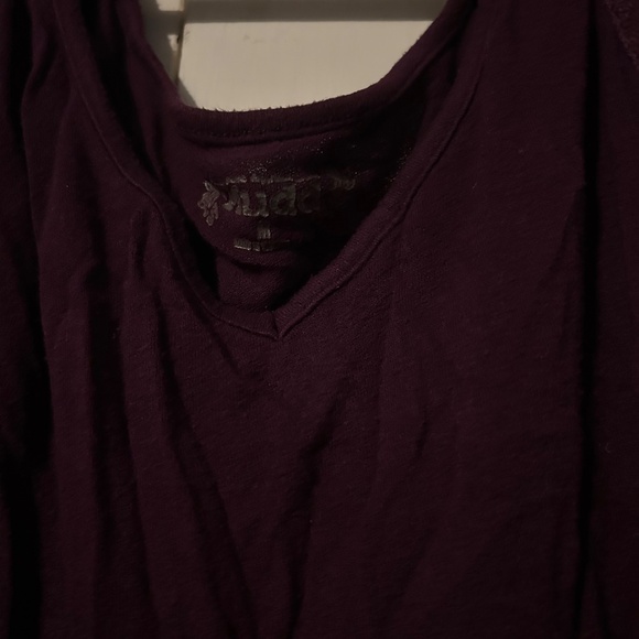 Women’s Juniors Tunic Purple Off The Shoulder Thick Straps Flowy Top - Picture 2 of 3